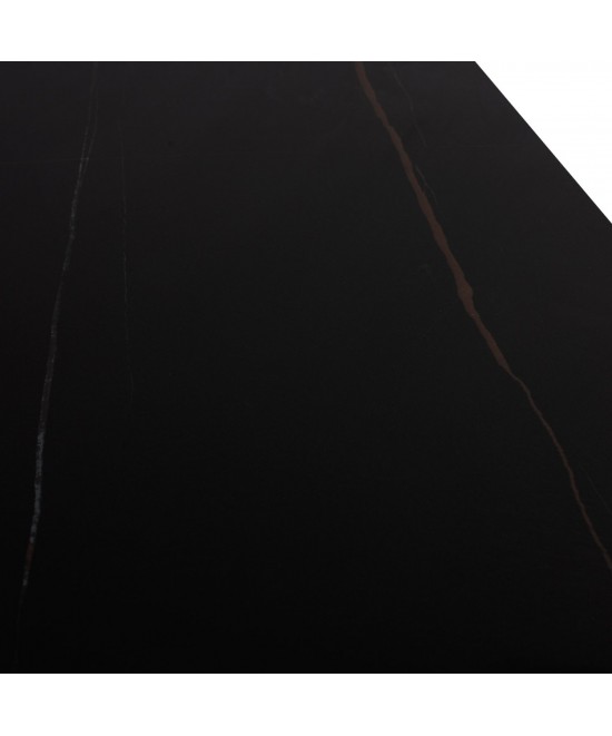 ΤΡΑΠΕΖΙ ΤΡΑΠΕΖΑΡΙΑΣ SYNTEC HM9308.01 SINTERED STONE ΜΑΥΡΟ ΜΕΤΑΛΛΙΚΑ ΠΟΔΙΑ 160x90x75Y εκ.