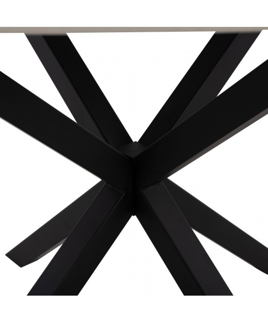 ΤΡΑΠΕΖΙ ΤΡΑΠΕΖΑΡΙΑΣ ΣΤΡΟΓΓΥΛΟ SYNTEC HM9309.02 SINTERED STONE ΛΕΥΚΟ ΜΕΤΑΛ.ΠΟΔΙΑ Φ115x75Y εκ.