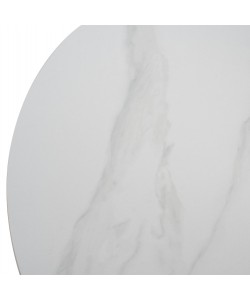 ΤΡΑΠΕΖΙ ΤΡΑΠΕΖΑΡΙΑΣ ΣΤΡΟΓΓΥΛΟ SYNTEC HM9309.02 SINTERED STONE ΛΕΥΚΟ ΜΕΤΑΛ.ΠΟΔΙΑ Φ115x75Y εκ.