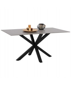 ΤΡΑΠΕΖΙ ΤΡΑΠΕΖΑΡΙΑΣ SYNTEC HM9308.03 SINTERED STONE ΓΚΡΙ ΜΕΤΑΛΛΙΚΑ ΠΟΔΙΑ 160x90x75Υεκ.