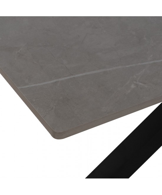 ΤΡΑΠΕΖΙ ΤΡΑΠΕΖΑΡΙΑΣ SYNTEC HM9308.03 SINTERED STONE ΓΚΡΙ ΜΕΤΑΛΛΙΚΑ ΠΟΔΙΑ 160x90x75Υεκ.