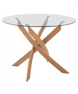 ΤΡΑΠΕΖΙ ΤΡΑΠΕΖΑΡΙΑΣ ΣΤΡΟΓΓΥΛΟ JADA ΜΕΤΑΛΛΙΚΑ ΠΟΔΙΑ ΜΕ ΥΦΗ ΞΥΛΟΥ ΚΑΙ ΓΥΑΛΙ Φ120X75Y εκ.HM8733.02