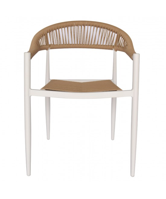 ΠΟΛΥΘΡΟΝΑ ΑΛΟΥΜΙΝΙΟΥ GRET HM5854.01 ΛΕΥΚΗ PE RATTAN ΜΠΕΖ 56x55,5x78Υεκ.