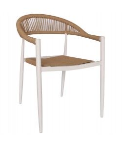 ΠΟΛΥΘΡΟΝΑ ΑΛΟΥΜΙΝΙΟΥ GRET HM5854.01 ΛΕΥΚΗ PE RATTAN ΜΠΕΖ 56x55,5x78Υεκ.