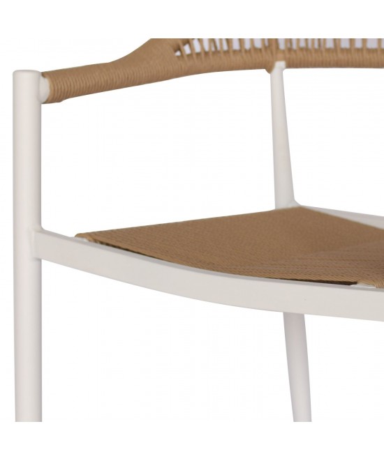 ΠΟΛΥΘΡΟΝΑ ΑΛΟΥΜΙΝΙΟΥ GRET HM5854.01 ΛΕΥΚΗ PE RATTAN ΜΠΕΖ 56x55,5x78Υεκ.