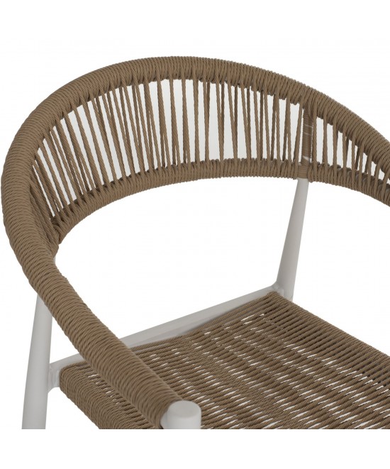 ΠΟΛΥΘΡΟΝΑ ΑΛΟΥΜΙΝΙΟΥ GRET HM5854.01 ΛΕΥΚΗ PE RATTAN ΜΠΕΖ 56x55,5x78Υεκ.