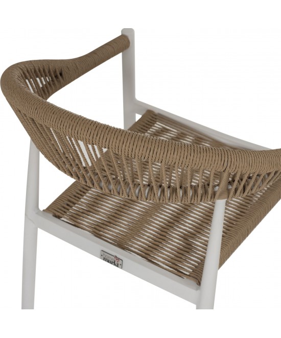 ΠΟΛΥΘΡΟΝΑ ΑΛΟΥΜΙΝΙΟΥ GRET HM5854.01 ΛΕΥΚΗ PE RATTAN ΜΠΕΖ 56x55,5x78Υεκ.