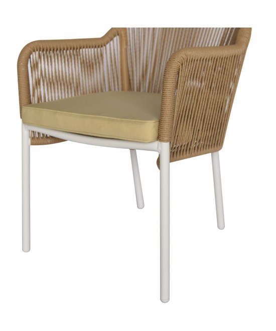 ΠΟΛΥΘΡΟΝΑ ΑΛΟΥΜΙΝΙΟΥ HM5855.01 ΛΕΥΚΟ ΜΕ ΣΧΟΙΝΙ WICKER PE ΜΠΕΖ 56x66x82 εκ.