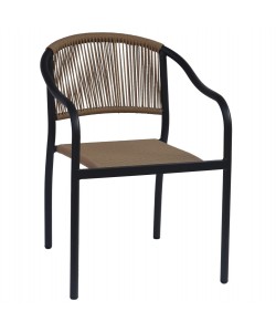 ΠΟΛΥΘΡΟΝΑ ΑΛΟΥΜΙΝΙΟΥ HM5856.02 ΑΝΘΡΑΚΙ ΜΕ ΣΧΟΙΝΙ PE WICKER 57x63x80 εκ.