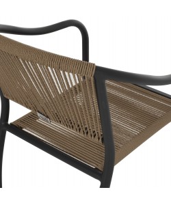 ΠΟΛΥΘΡΟΝΑ ΑΛΟΥΜΙΝΙΟΥ HM5856.02 ΑΝΘΡΑΚΙ ΜΕ ΣΧΟΙΝΙ PE WICKER 57x63x80 εκ.