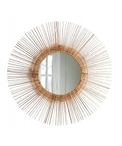 ΚΑΘΡΕΠΤΗΣ ΣΤΡΟΓΓΥΛΟΣ ΜΕ ΠΛΑΙΣΙΟ ΑΠΟ STICKS ΚΟΚΟΦΟΙΝΙΚΑ ΣΕ ΧΡΩΜΑ ΦΥΣΙΚΟ Φ85 εκ.HM7733