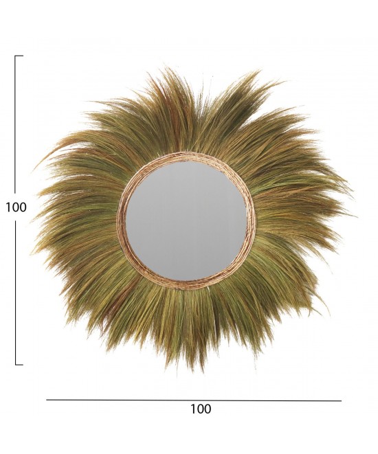 ΚΑΘΡΕΠΤΗΣ ΣΤΡΟΓΓΥΛΟΣ ΜΕ ΠΛΑΙΣΙΟ ΦΛΟΙΟ ΜΠΑΝΑΝΑΣ ΣΕ ΧΡΩΜΑ ΦΥΣΙΚΟ 100x4x100 ΕΚ.HM7735