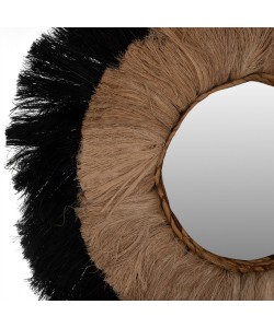 ΚΑΘΡΕΠΤΗΣ ΤΟΙΧΟΥ ΣΤΡΟΓΓΥΛΟΣ ΑΠΟ ΙΝΕΣ ΚΑΝΝΑΒΗΣ ΜΑΝΙΛΑΣ ΣΕ ΧΡΩΜΑ ΦΥΣΙΚΟ ΜΑΥΡΟ 70x4x70Υεκ.HM7737