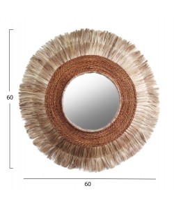 ΚΑΘΡΕΠΤΗΣ ΤΟΙΧΟΥ ΣΤΡΟΓΓΥΛΟΣ ΑΠΟ ΙΝΕΣ ΑΜΠΑΚΑ ΣΕ ΧΡΩΜΑ ΦΥΣΙΚΟ 60x5x60Yεκ.HM7739