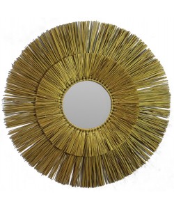 ΚΑΘΡΕΠΤΗΣ ΤΟΙΧΟΥ ΣΤΡΟΓΓΥΛΟΣ MENDONG GRASS ΠΛΑΙΣΙΟ ΣΕ ΧΡΩΜΑ ΧΡΥΣΟ Φ65εκ.HM7801