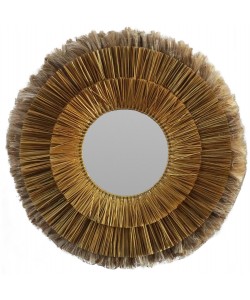 ΚΑΘΡΕΠΤΗΣ ΤΟΙΧΟΥ ΣΤΡΟΓΓΥΛΟΣ ΑΠΟ MENDONG ΚΑΙ ΑΜΠΑΚΑ ΦΥΣΙΚΟ-ΧΡΥΣΟ 80x4x80Yεκ.HM7797