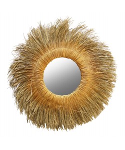 ΚΑΘΡΕΠΤΗΣ ΤΟΙΧΟΥ ΣΤΡΟΓΓΥΛΟΣ ME PANDAN GRASS ΧΡΩΜΑ ΦΥΣΙΚΟ-ΧΡΥΣΟ 110x5x110Yεκ.HM7743