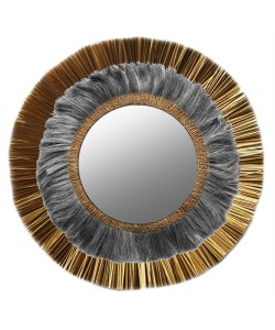 ΚΑΘΡΕΠΤΗΣ ΤΟΙΧΟΥ ΣΤΡΟΓΓΥΛΟΣ MENDONG ΚΑΙ ΑΜΠΑΚΑ ΣΕ ΧΡΥΣΟ BLACK WASH Φ105εκ.HM7796