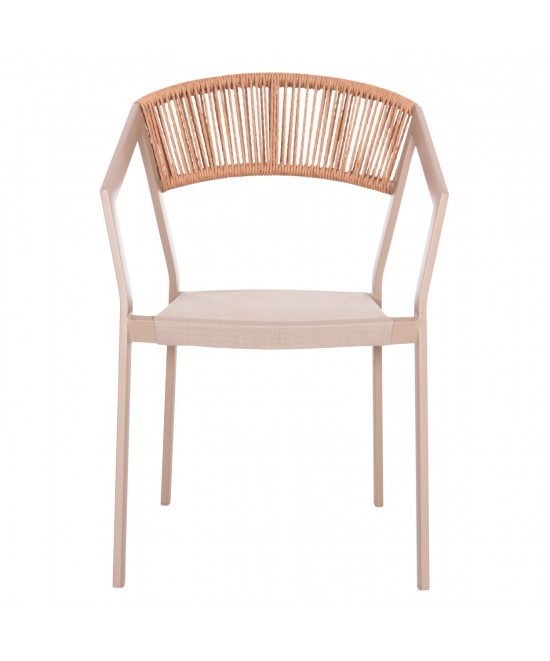 ΠΟΛΥΘΡΟΝΑ ΑΛΟΥΜΙΝΙΟΥ MIRI HM5891.03 ΣΑΜΠΑΝΙΖΕ ΣΚΕΛΕΤΟΣ&TEXTLINE- RATTAN 56x58x80.5Υ εκ.