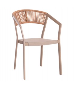 ΠΟΛΥΘΡΟΝΑ ΑΛΟΥΜΙΝΙΟΥ MIRI HM5891.03 ΣΑΜΠΑΝΙΖΕ ΣΚΕΛΕΤΟΣ&TEXTLINE- RATTAN 56x58x80.5Υ εκ.