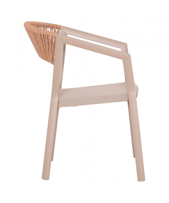 ΠΟΛΥΘΡΟΝΑ ΑΛΟΥΜΙΝΙΟΥ MIRI HM5891.03 ΣΑΜΠΑΝΙΖΕ ΣΚΕΛΕΤΟΣ&TEXTLINE- RATTAN 56x58x80.5Υ εκ.