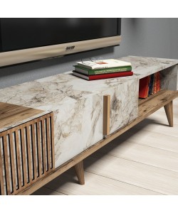 ΣΥΝΘΕΣΗ ΤΗΛΕΟΡΑΣΗΣ ΜΕΛΑΜΙΝΗ ΣΕ ΚΑΡΥΔΙ ΚΑΙ ΛΕΥΚΟ ΜΑΡΜΑΡΟ 180x35x40Υεκ.HM9438.01