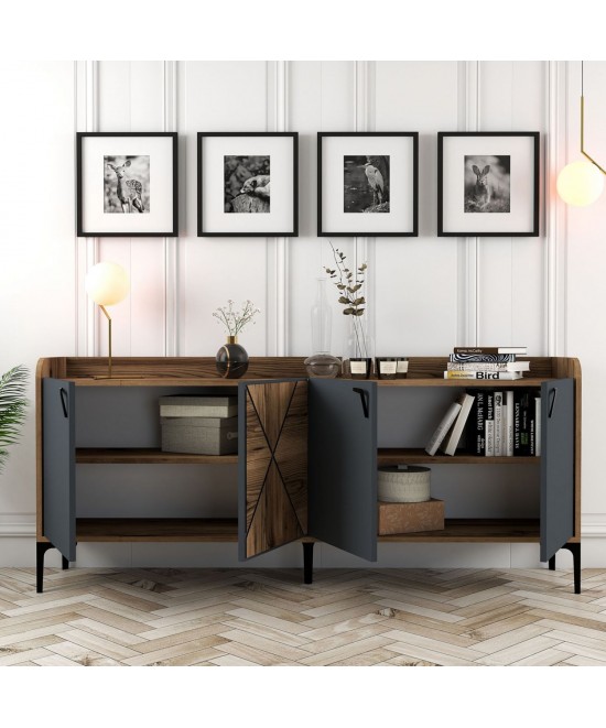 ΜΠΟΥΦΕΣ ΜΕΛΑΜΙΝΗΣ ΚΑΡΥΔΙ ΚΑΙ ΑΝΘΡΑΚΙ 180x35x78Yεκ. HM9433.01