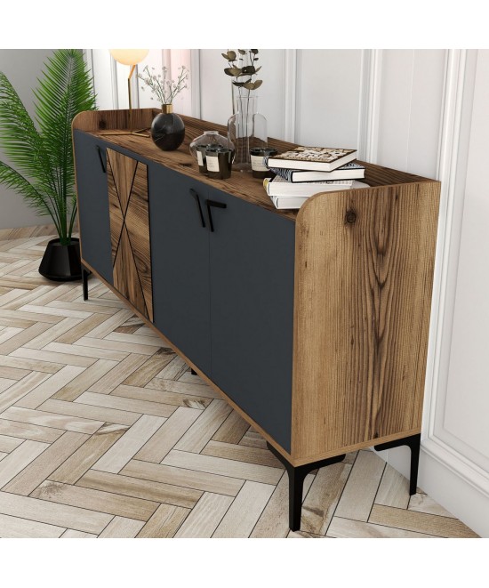 ΜΠΟΥΦΕΣ ΜΕΛΑΜΙΝΗΣ ΚΑΡΥΔΙ ΚΑΙ ΑΝΘΡΑΚΙ 180x35x78Yεκ. HM9433.01