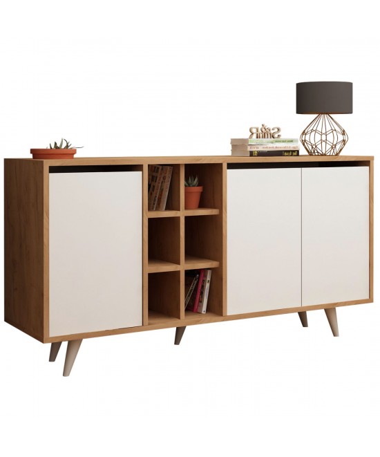 ΜΠΟΥΦΕΣ ΜΕΛΑΜΙΝΗΣ BRIAR ΚΑΡΥΔΙ ΜΕ ΛΕΥΚΕΣ ΠΟΡΤΕΣ 140x40x86Yεκ.HM9432.02