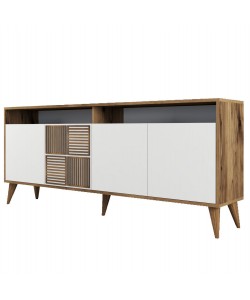 ΜΠΟΥΦΕΣ ΜΕΛΑΜΙΝΗΣ ΣΕ ΚΑΡΥΔΙ ΧΡΩΜΑ ΜΕ ΛΕΥΚΕΣ ΠΟΡΤΕΣ 180x35x78.6Υεκ.HM9431.02