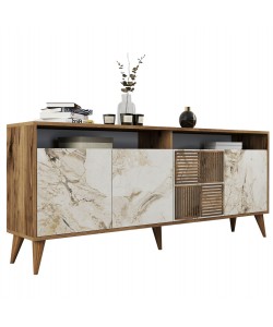 ΜΠΟΥΦΕΣ ΜΕΛΑΜΙΝΗΣ ΚΑΡΥΔΙ ΜΕ ΠΟΡΤΕΣ ΣΕ ΕΦΕ ΛΕΥΚΟ ΜΑΡΜΑΡΟ 180x35x78,6Yεκ.HM9431.03