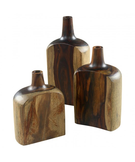 ΔΙΑΚΟΣΜΗΤΙΚA ΜΠΟΥΚΑΛΙΑ ΣΕΤ 3ΤΜΧ HM7716 ΑΠΟ ΜΑΣΙΦ ΞΥΛΟ ΤEAK ΚΑΡΥΔΙ