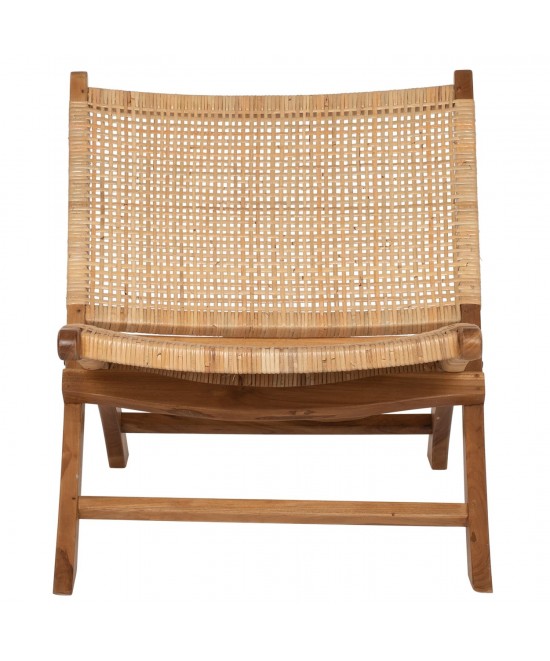 ΚΑΡΕΚΛΑ LOUNGE ΑΝΑΔΙΠΛΟΥΜΕΝΗ ANTIL HM9379.01 ΜΑΣΙΦ ΞΥΛΟ ΤEAK ΦΥΣΙΚΟ 66x77x67Yεκ.