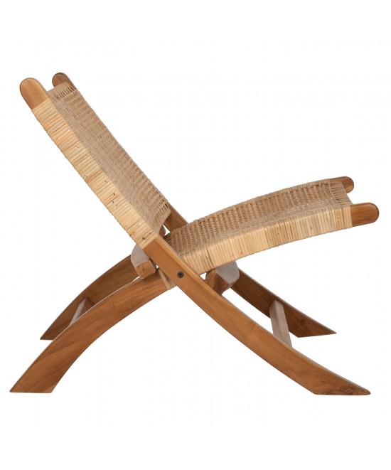 ΚΑΡΕΚΛΑ LOUNGE ΑΝΑΔΙΠΛΟΥΜΕΝΗ ANTIL HM9379.01 ΜΑΣΙΦ ΞΥΛΟ ΤEAK ΦΥΣΙΚΟ 66x77x67Yεκ.