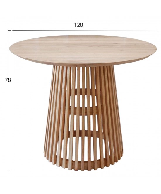 ΤΡΑΠΕΖΙ ΤΡΑΠΕΖΑΡΙΑΣ FRANTZ HM9388.01 ΜΑΣΙΦ ΞΥΛΟ MINDI ΦΥΣΙΚΟ Φ120X78Υ