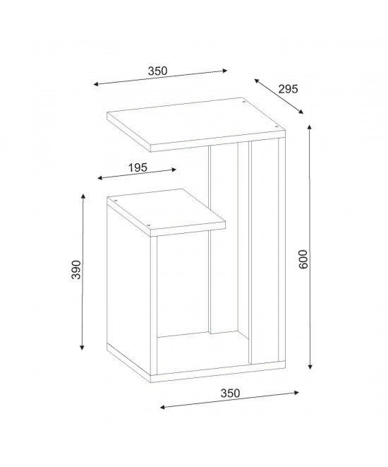 ΒΟΗΘΗΤΙΚΟ ΤΡΑΠΕΖΙ DAWN ΜΕΛΑΜΙΝΗΣ ΛΕΥΚΟ 35X29,5X60Yεκ.HM8880.11