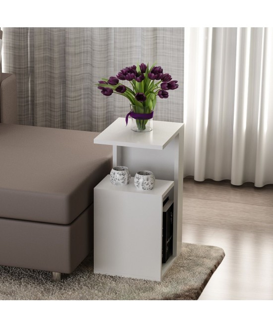 ΒΟΗΘΗΤΙΚΟ ΤΡΑΠΕΖΙ DAWN ΜΕΛΑΜΙΝΗΣ ΛΕΥΚΟ 35X29,5X60Yεκ.HM8880.11