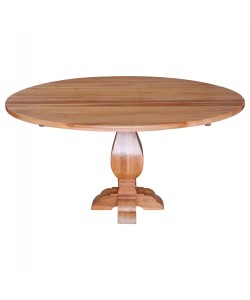 ΤΡΑΠΕΖΙ ΣΤΡΟΓΓΥΛΟ VEDU HM9464.01 ΤΕΑΚ ΞΥΛΟ ΣΚΑΛΙΣΤΟ ΠΟΔΙ Φ150x78Υεκ.