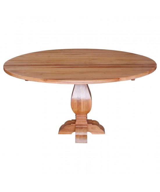 ΤΡΑΠΕΖΙ ΣΤΡΟΓΓΥΛΟ VEDU HM9464.01 ΤΕΑΚ ΞΥΛΟ ΣΚΑΛΙΣΤΟ ΠΟΔΙ Φ150x78Υεκ.