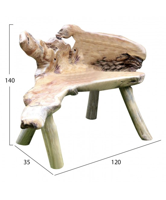 ΠΑΓΚΑΚΙ HM9348 ΑΠΟ ΜΑΣΙΦ ΞΥΛΟ TΕΑK ΦΥΣΙΚΟ 120x88x80 εκ.