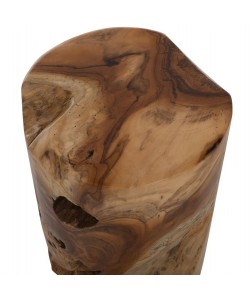 ΒΟΗΘΗΤΙΚΟ ΤΡΑΠΕΖΑΚΙ ΣΤΡΟΓΓΥΛΟ ΑΠΟ ΜΑΣΙΦ ΞΥΛΟ ΤEAK ΦΥΣΙΚΟ Φ30X45Υεκ.HM9350