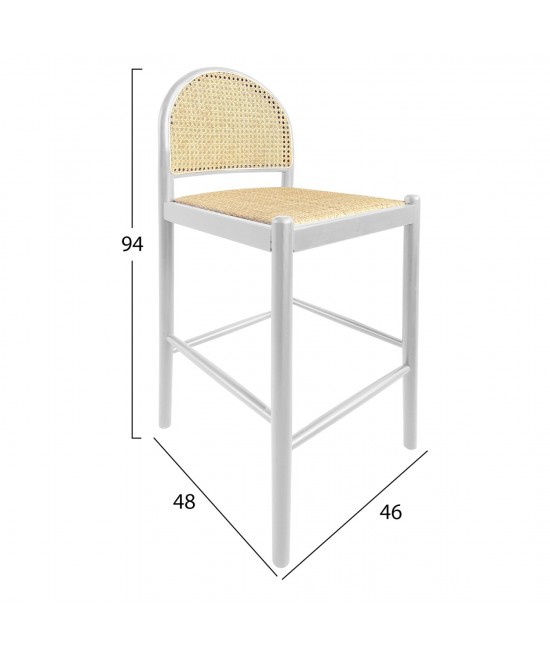 ΣΚΑΜΠΟ ΑΠΟ ΟΞΙΑ-RATTAN ΑΨΙΔΑ ΠΛΑΤΗ ΛΕΥΚΟ HM9408.03 47x46x100 εκ.