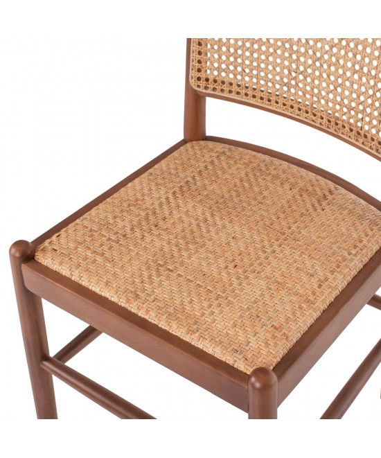 ΚΑΡΕΚΛΑ ΑΠΟ ΟΞΙΑ ΣΕ ΚΑΡΥΔΙ-RATTAN ΜΠΕΖ HM9407.04 43x50x87Υ εκ.