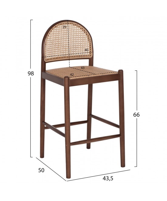 ΣΚΑΜΠΟ ΑΠΟ ΟΞΙΑ-RATTAN ΑΨΙΔΑ ΠΛΑΤΗ ΚΑΡΥΔΙ 47x46x100Yεκ.HM9408.04