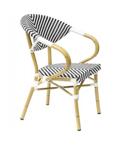 ΠΟΛΥΘΡΟΝΑ BAMBOO LOOK HM5861.01 ΜΑΥΡΟ-ΛΕΥΚΟ 57x55x82 εκ.