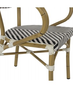 ΠΟΛΥΘΡΟΝΑ BAMBOO LOOK HM5861.01 ΜΑΥΡΟ-ΛΕΥΚΟ 57x55x82 εκ.