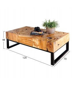 ΤΡΑΠΕΖΙ ΣΑΛΟΝΙΟΥ HM9355 ΑΠΟ ΜΑΣΙΦ ΞΥΛΟ ΤEAK ΦΥΣΙΚΟ 120X70X48YΕΚ.