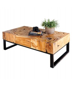 ΤΡΑΠΕΖΙ ΣΑΛΟΝΙΟΥ HM9355 ΑΠΟ ΜΑΣΙΦ ΞΥΛΟ ΤEAK ΦΥΣΙΚΟ 120X70X48YΕΚ.