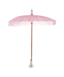 ΟΜΠΡΕΛΑ ΜΠΑΛΙΝΕΖΙΚΗ ΜΑΚΡΑΜΕ ΡΟΖ ΞΥΛO TEAK Φ200X260εκ. HM6035.04