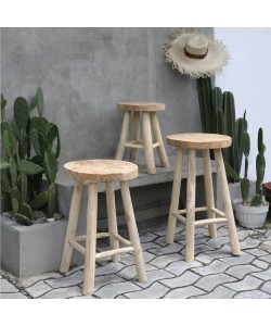 ΣΚΑΜΠΟ ΜΠΑΡ KONT ΑΠΟ ΤΕΑΚ ΞΥΛΟ ΦΥΣΙΚΟ ΜΕΣΑΙΟΥ ΥΨΟΥΣ Φ30x62Yεκ. HM9479